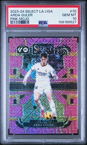 ARDA GULER 2023-24 PANINI SELECT LA LIGA #70 PINK MOJO PRIZM RC 75/115 PSA 10