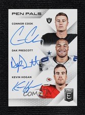2016 Donruss Elite Pen Pals Triples Connor Cook Dak Prescott #PPT-CPH Auto 5i3