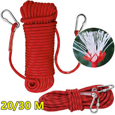 30/20M 12mm Kletterseil Sicherheitsseil mit Karabinerhaken Seil Sicherung Camp