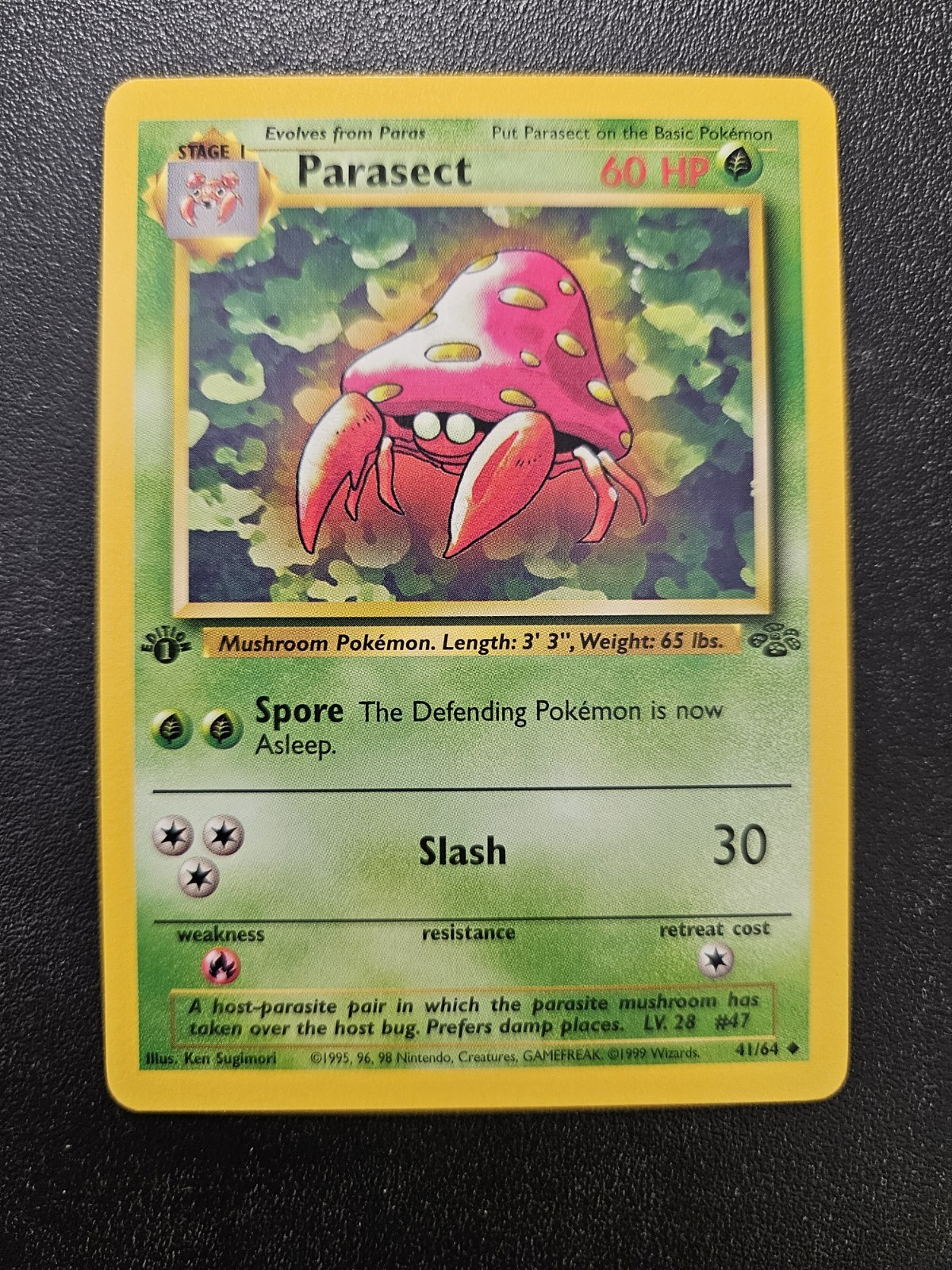 Pokemon 1st Edition Jungle Parasect 41/64 NEAR MINT