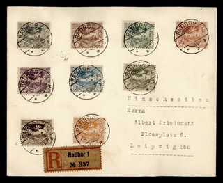 DR WHO 1920 POLAND UPPER SILESIA REGISTERED RATIBOR TO GERMANY R56189