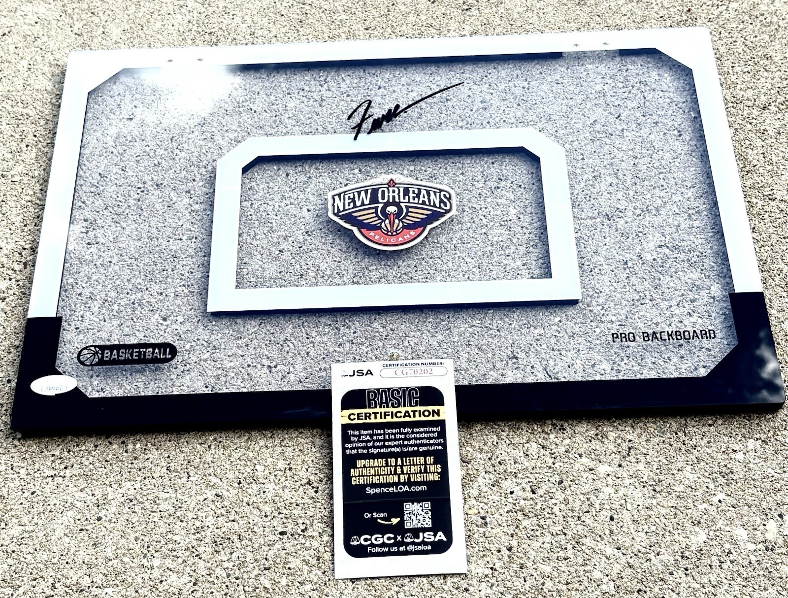 JEREMIAH FEARS Pelicans SIGNED Backboard JSA COA New Orleans 