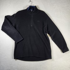 Vtg Patagonia Capilene XL Black 1/4 Zip Fleece Pullover Made in USA