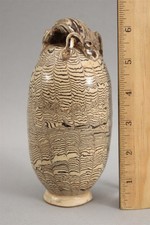 RARE Ancient Northern Song Dynasty Jiao Tai Chinese Swirl Pottery Lizard Vase