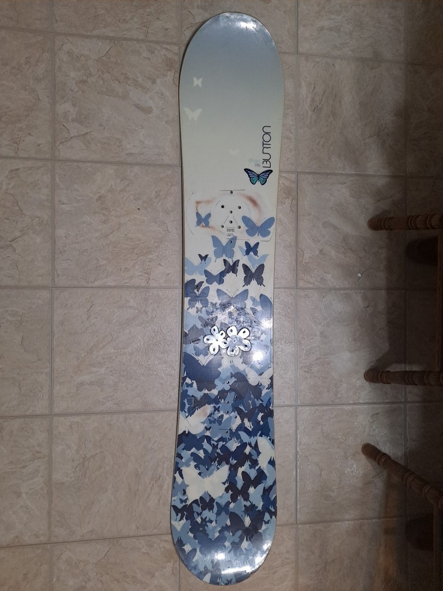Burton Ginger Snowboard 141 cm Cream with Butterflies Girls | eBay