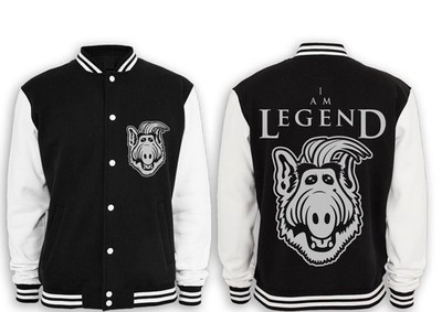 Iam Legend Alf Collegejacke Melmac,Lecker Katze,Ufo,Kult Serie,Gordon Shumway