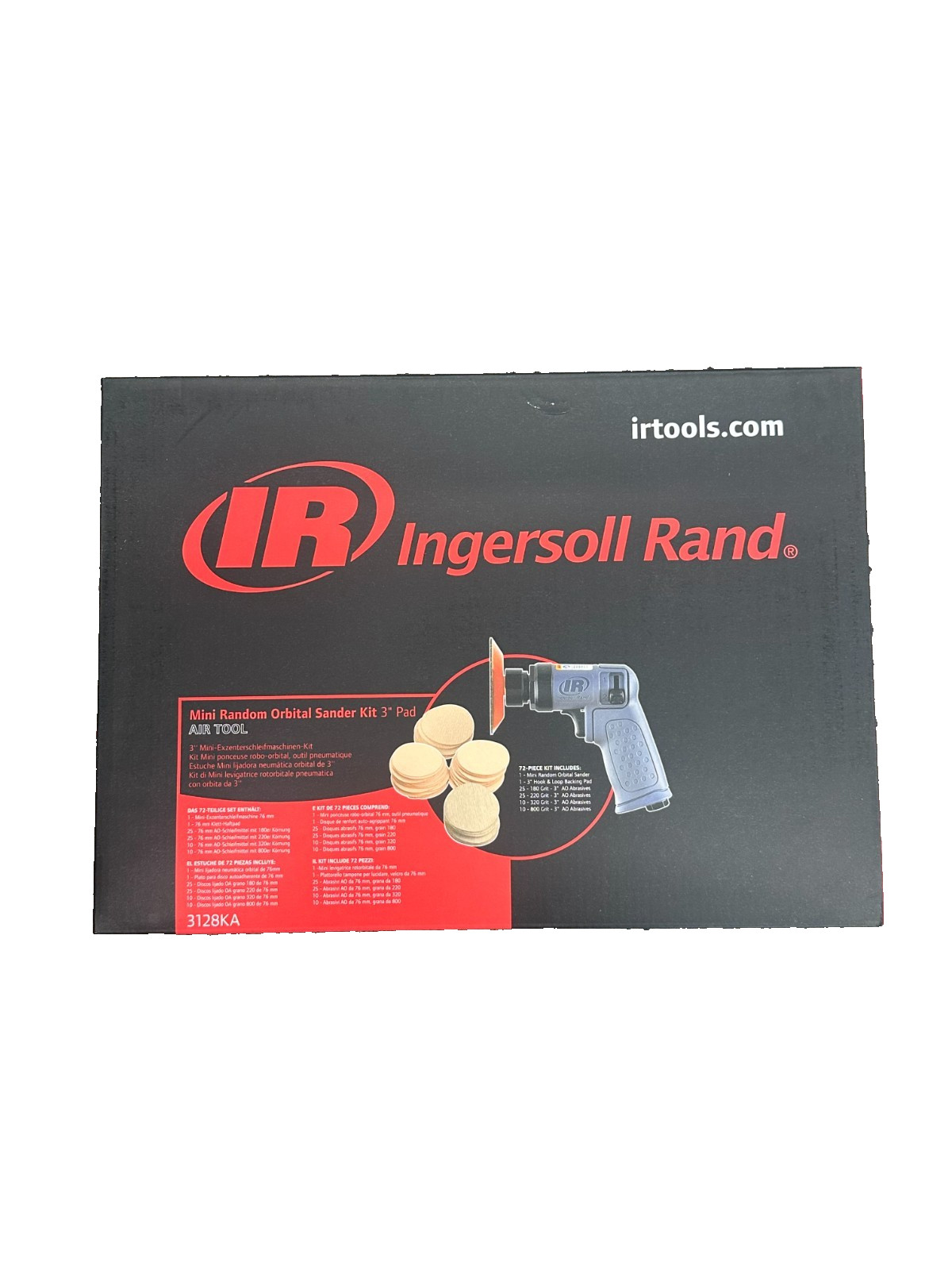 Ingersoll Rand Mini Random Orbital Sander Kit 3" Pad (3128KA)