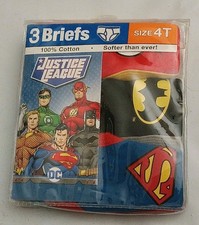 Nickelodeon Justice League BatMan Included Boys size 4T pack of 3 briefs.