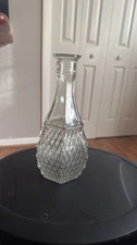Anchor Hocking Wexford Clear Diamond Cut Glass Decanter