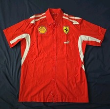 Ferrari F1 Team Shell Puma Short Sleeve Button Shirt M 2005 Made in Italy