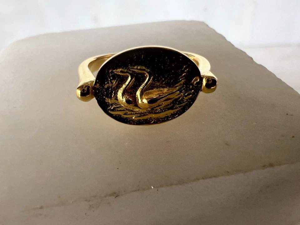 The geese Minoan Signet ring Solid Gold 9 Karat - Image 4 of 4