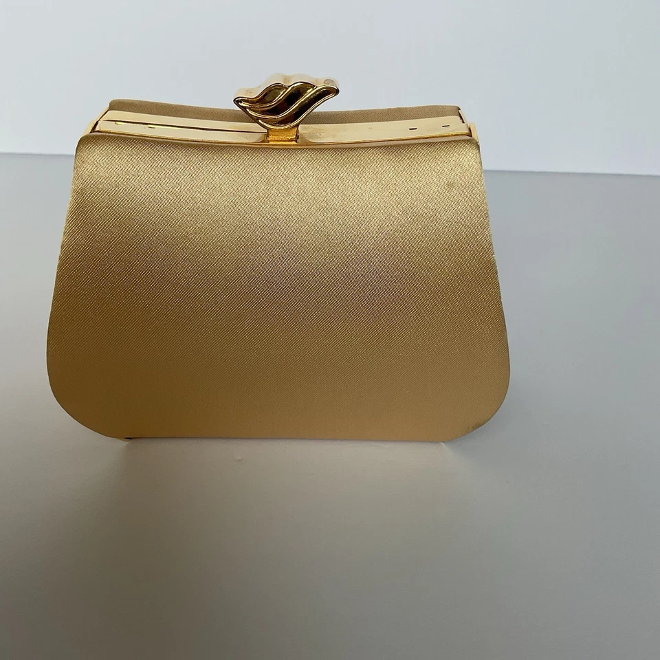 复古 Jessica McClintock 手包金色链条钱包舞会婚礼正式 — 第 2/4 张图片