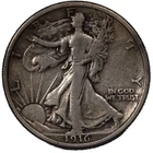 1916-P Walking Liberty Half Dollar 50C Very Fine VF+ Details