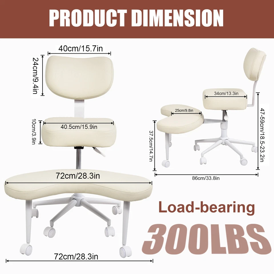 Silla de Escritorio de Oficina Ejecutiva Meditación Silla con Piernas Cruzadas Respaldo Ergonómico Foto 4 de 4