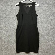 A New Day Sheath Dress Women's Black V-Neck Keyhole Sleeveless Cocktail - Medium