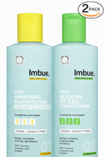 Imbue Curl Cleanser & Leave In Conditioner 400ml x2 Set Sulphate Free Vegan Hair 14.99 per litre