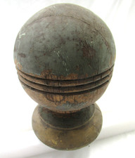 Vintage Wood Cannon Ball Newel Post Finial Topper
