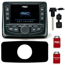 Wet Sounds WS-MC2 With Stinger SEADASH3B 3" Radio Kit - Black SMRAUXUSB3 Usb/Aux