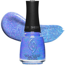 CG Nail Lacquer Good Luxe Charm &ndash; Sheer Shimmer Blue Purple Glitter Nail Polish,