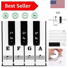Removable Piano Keyboard Stickers - Transparent Music Notes for 88/61/54/49 Keys