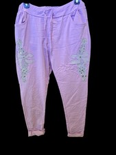 Purple Pants / Capris With rhinestones, bling and pearls Size Small