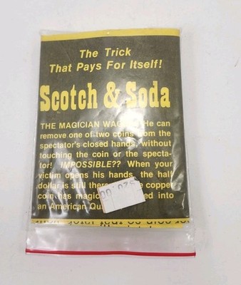 Vtg New The Trick That Pays For Itself Scotch and Soda Magic Trick Packaging New