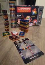 127 Pc Magformers Bulk Lot - LED Lighted Set - Squares Triangles Arches More