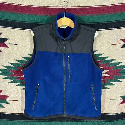 Vintage Eddie Bauer blaue Polartec Fleece Weste - Herren Medium - Reißverschlusstaschen
