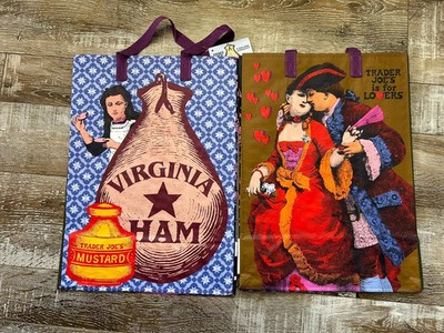 Trader Joe s Virginia Tote Bag Eco Reusable: Ham, Mustard, Lovers, Milk, Flags