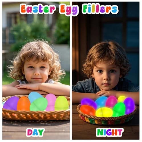 48 Easter Eggs & 96 Mini Glow Sticks for Glow in The Dark Easter Eggs Hunt - - Picture 7 of 7