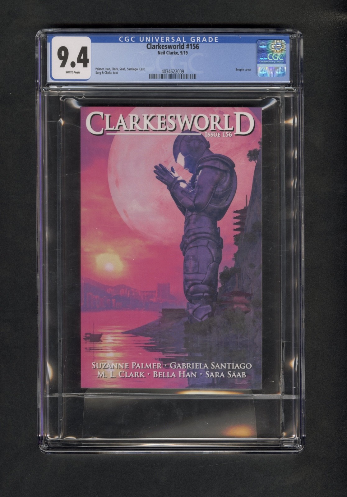 BEEPLE artwork - Clarkesworld #156 Neil Clarke 9/2019 CGC 9.4 WHITE Pages POP 1