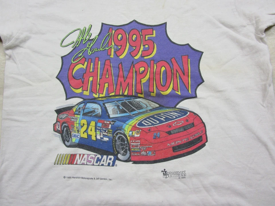 Camiseta De Colección Años 90 1995 Jeff Gordon NASCAR Racing DuPont Juvenil Talla 14-16 Campeón Foto 3 de 4