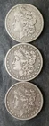 1884 O, 1886 O, and 1888 O $1 Morgan Silver Dollars
