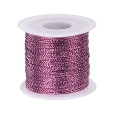 Metallic Cord 1mm 109 Yards Tinsel Rope Thread String, Pink