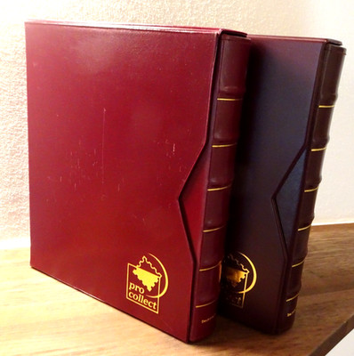 2 Pro Collect Extra Alben Ringbinder 265 x 320 rot mit 50 gr. Hüllen + Schuber