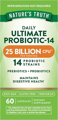 Probiotics For Men and Women | 25 Billion CFU | 60 Capsules | by Nature's Truth