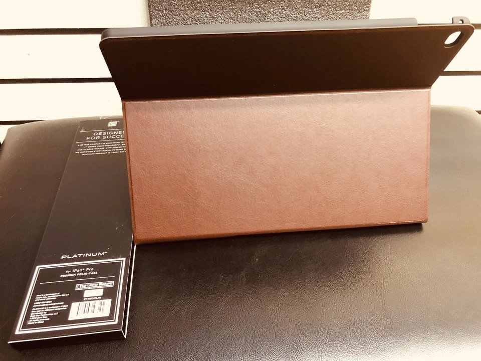 Platinum Premium Folio Case for Apple iPad Pro 12.9" Brown leather 1-Year Warran - Image 3 of 4