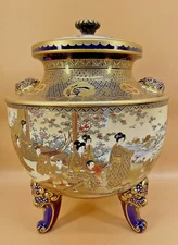 Important Japanese Meiji Satsuma Jar By Kinkozan