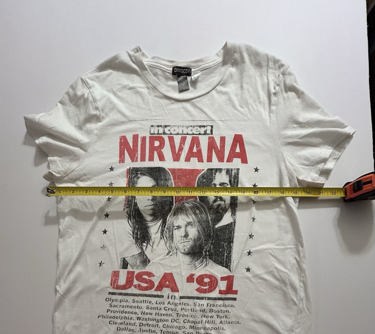 Nirvana White Rock Shirt Rare Retro White Tee Band Tee Kurt Cobain