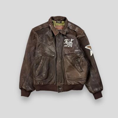ジャケット・アウター 80s L.L Bean A-2 real leather bomber jkt Vintage 80s LL Bean A2 Leather Bomber Flying Jacket Size 46