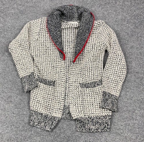 Bluenotes Gray Textured Shawl Collar 