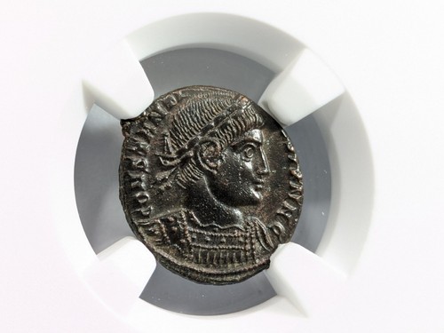 Constantine II Roman Empire BI Nummus NGC Ch AU Epfig Hoard Soldiers Standards - Picture 4 of 24