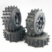 Front Rear Knobby Tires Wheels Digger for Losi 5ive T Rovan LT KM Baja 5b Dbxl