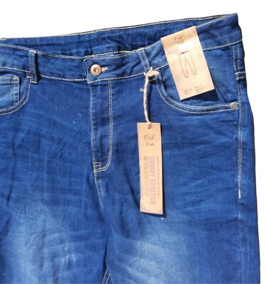 NWT F&F Kids Boy's Blue Skinny Stretch Jeans Size 20