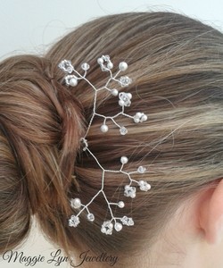 Gypsophila Style Wedding Prom Hair Accessory Handmade With