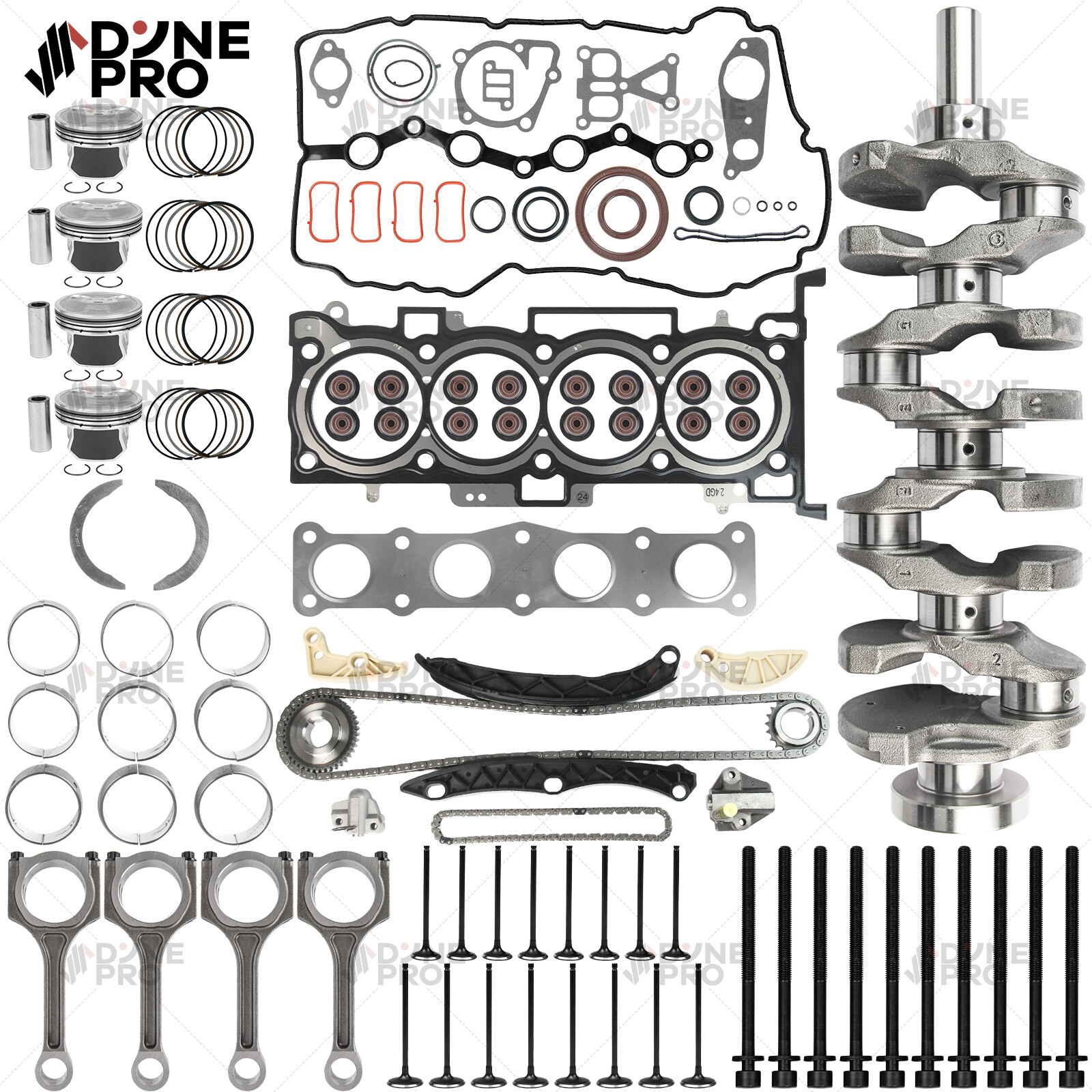 G4KJ 2.4L Engine Rebuild Kit with Crankshaft & Timing Components for Hyundai Kia