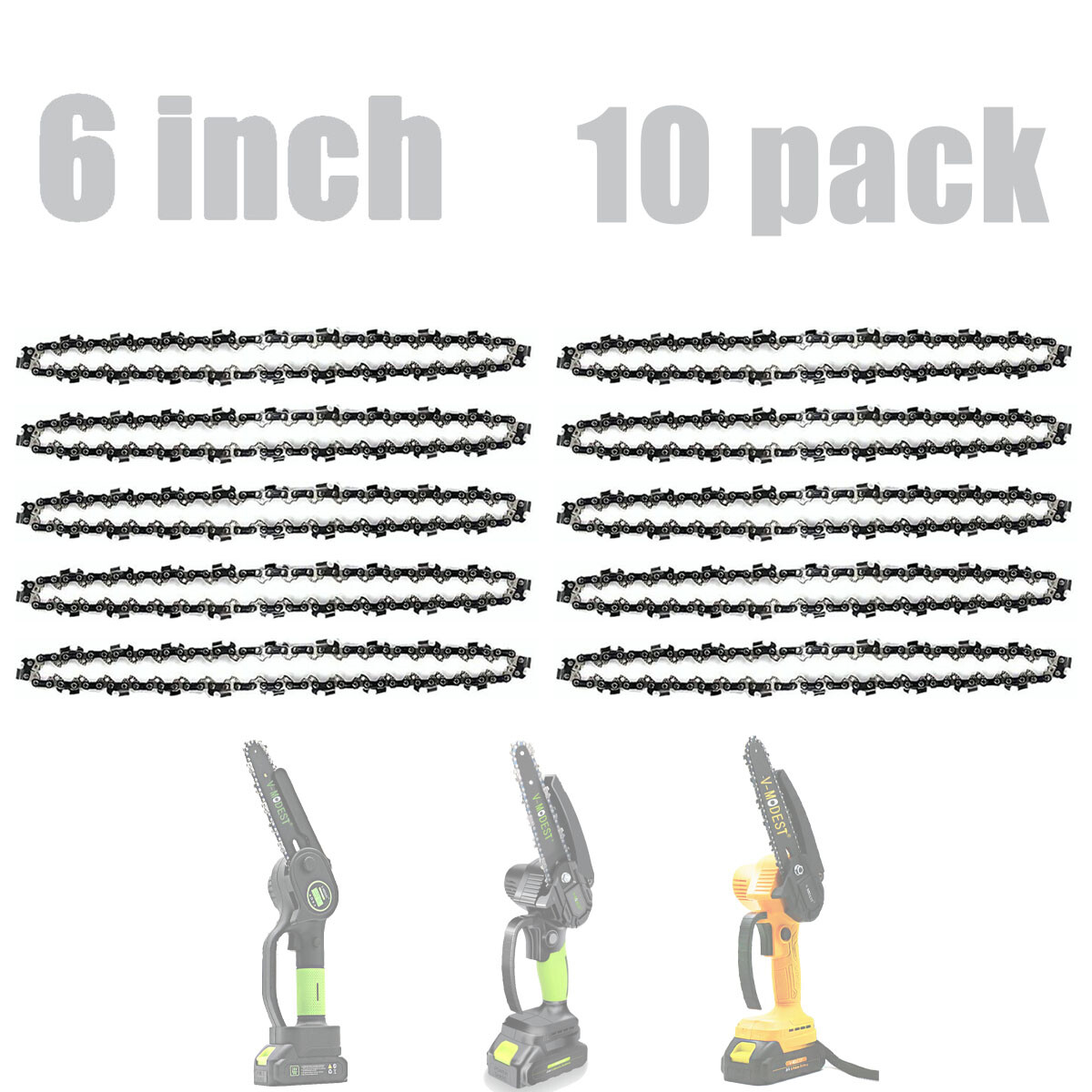 6" Chainsaw Chain Blade 1/4''LP 37DL 18T .043 Replacement Cordless Mini