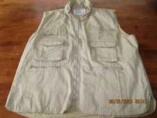 NWOT Weather Rite Vest Mens SZ XXL Beige Safari Hunting Full Zip With Hood