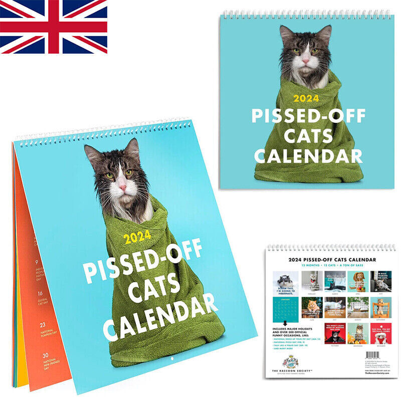 2024-pissed-off-cats-calendar-funny-cat-wall-calendar-ebay