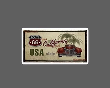 California Travel Sticker Route 66 Retro
